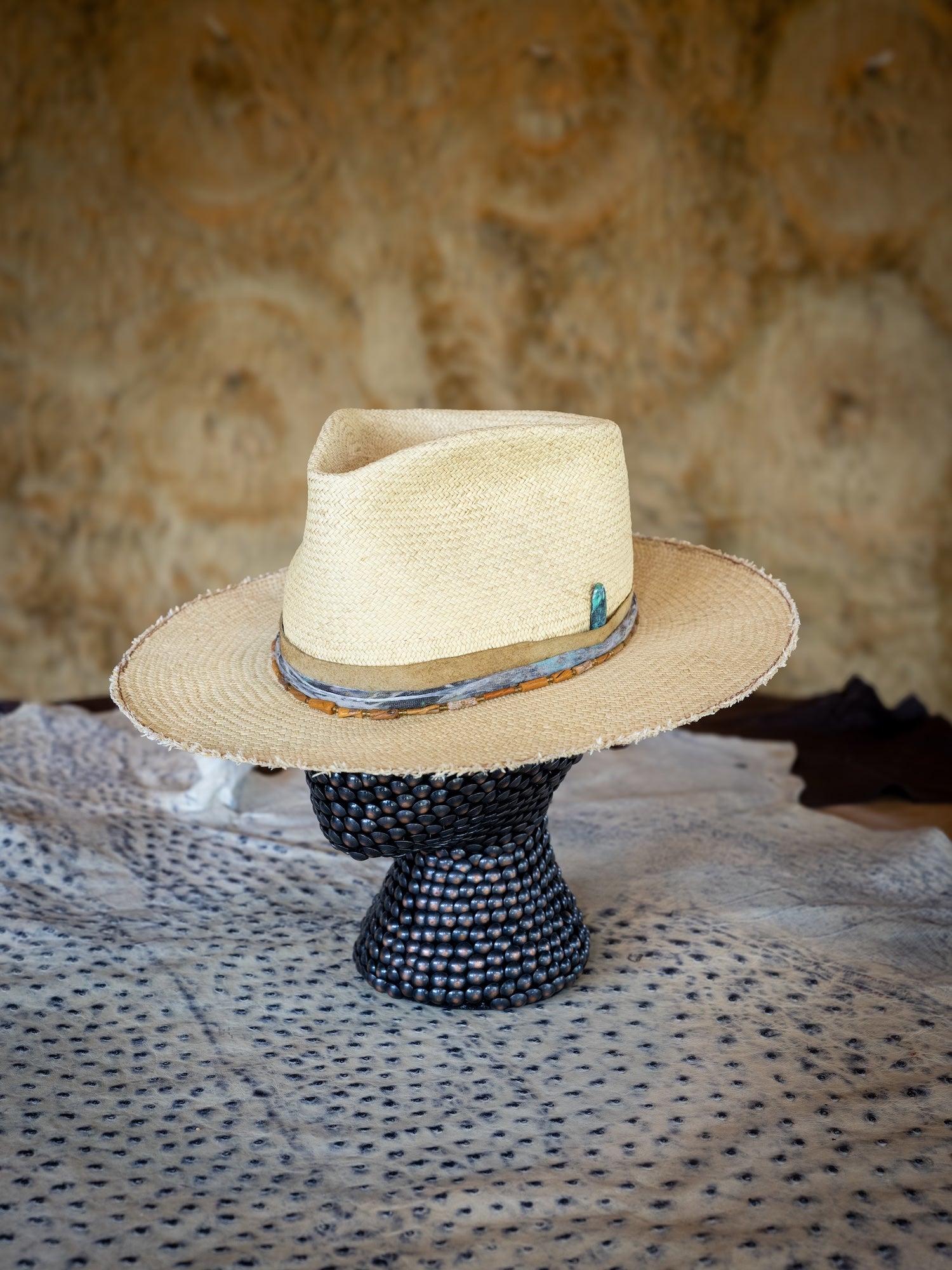 TROVADOR Mar Todos long-brim Brisa straw Panama-style fedora with frayed Cuban edge, handmade in Austin Texas
